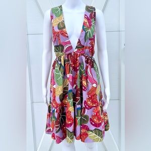 🔥 Closet Clearout!🔥 House of Harlow 1960 Purple Tropical Bird Halter Dress